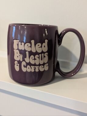 Mainstays Purple Ceramic Mug with Cream Script